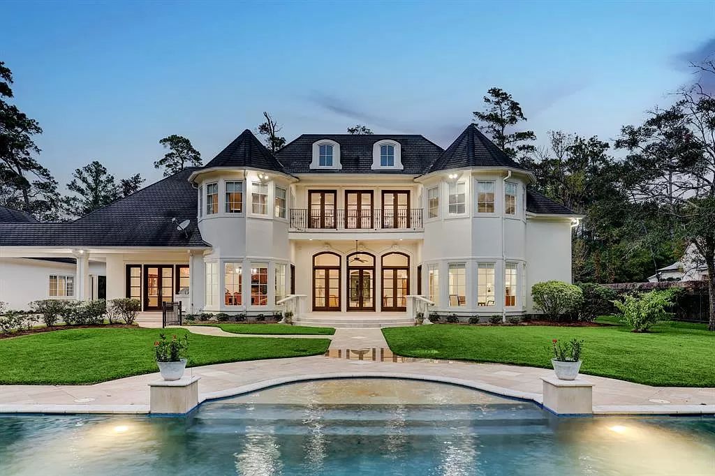 The Home in Houston is Grand Classic French chateau custom designed by John Sullivan with double marble staircase now available for sale. This home located at 6 Pine Tree Ln, Houston, Texas