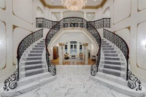 Grand Classic French Home in Houston with Beautifully Landscaped Grounds