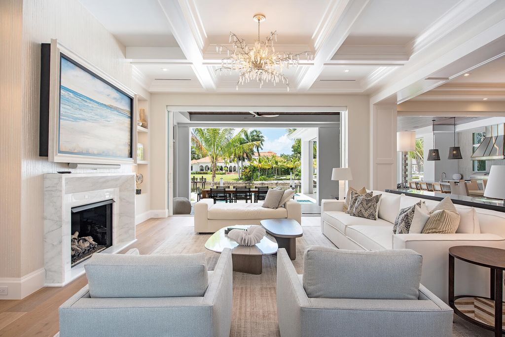 The Home in Naples was recently completed, fully furnished, and perfectly positioned on Old Harbour channel now available for sale. This house located at 3300 Fort Charles Dr, Naples, Florida