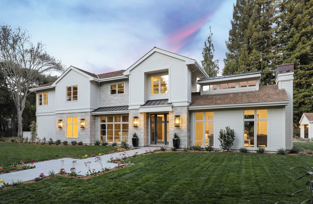 The Home in Atherton presents timeless, classic design with clean lines and sophisticated, contemporary interiors now available for sale. This home located at 289 Almendral Ave, Atherton, California