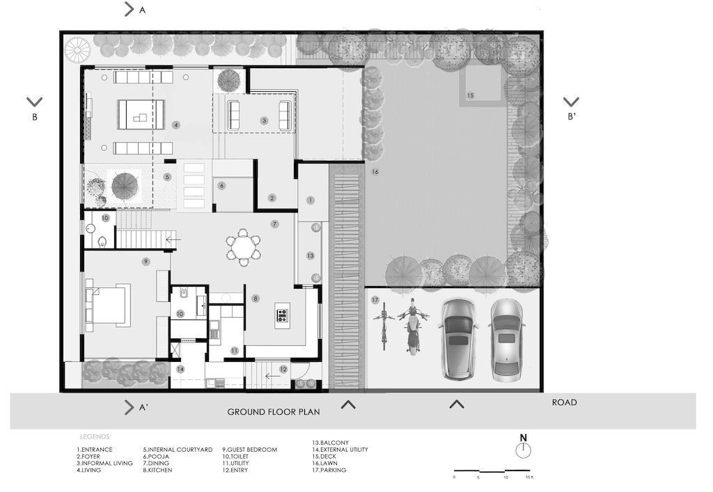 AIKYA House, structure of times past but modernity by Techno Architecture