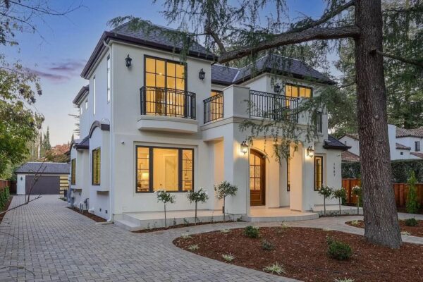 Brand New Home in Los Altos with A Modern French Chateau Flair Outside Asking for $7,495,000