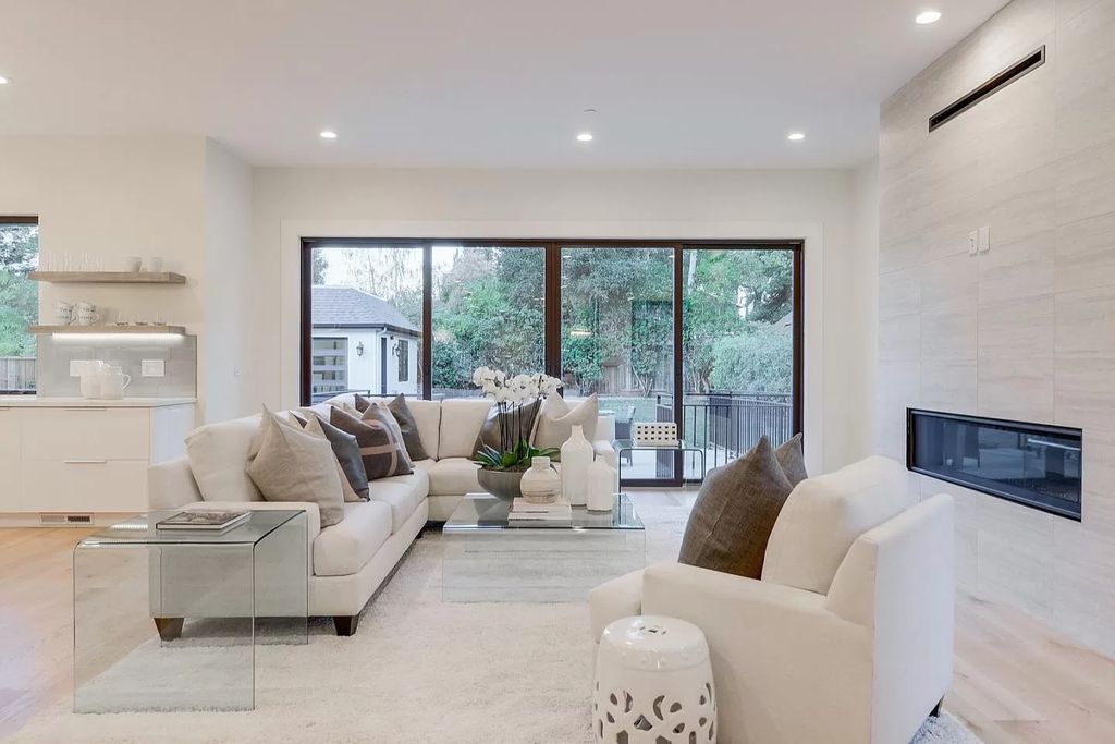 The Home in Los Altos presents a modern French chateau flair outside with a flowing contemporary design inside now available for sale. This home located at 1567 Arbor Ave, Los Altos, California