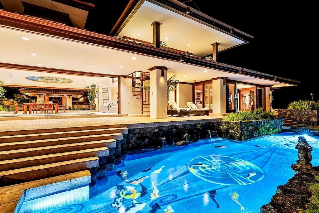 The Home in Hawaii is a luxurious home with breathtaking panoramic views of the Kona coastline and endless ocean now available for sale. This home located at 75-5710 Mamalahoa Hwy, Holualoa, Hawaii; offering 03 bedrooms and 06 bathrooms with 5,391 square feet of living spaces. 