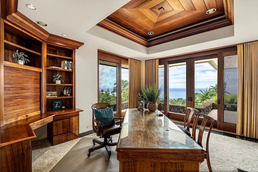 The Home in Hawaii is a luxurious home with breathtaking panoramic views of the Kona coastline and endless ocean now available for sale. This home located at 75-5710 Mamalahoa Hwy, Holualoa, Hawaii; offering 03 bedrooms and 06 bathrooms with 5,391 square feet of living spaces. 