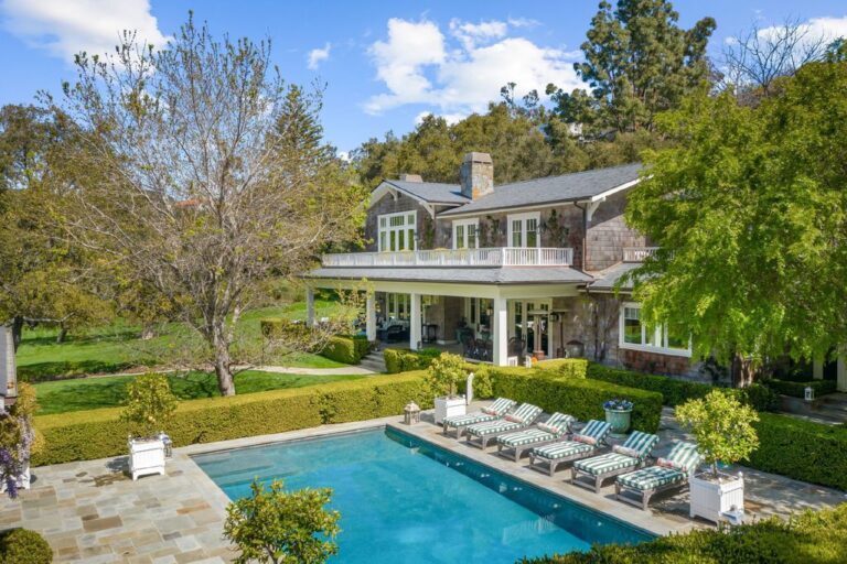 Grand Hamptons Style Home in Pacific Palisades with Sophisticated Details for Sale at $29,950,000