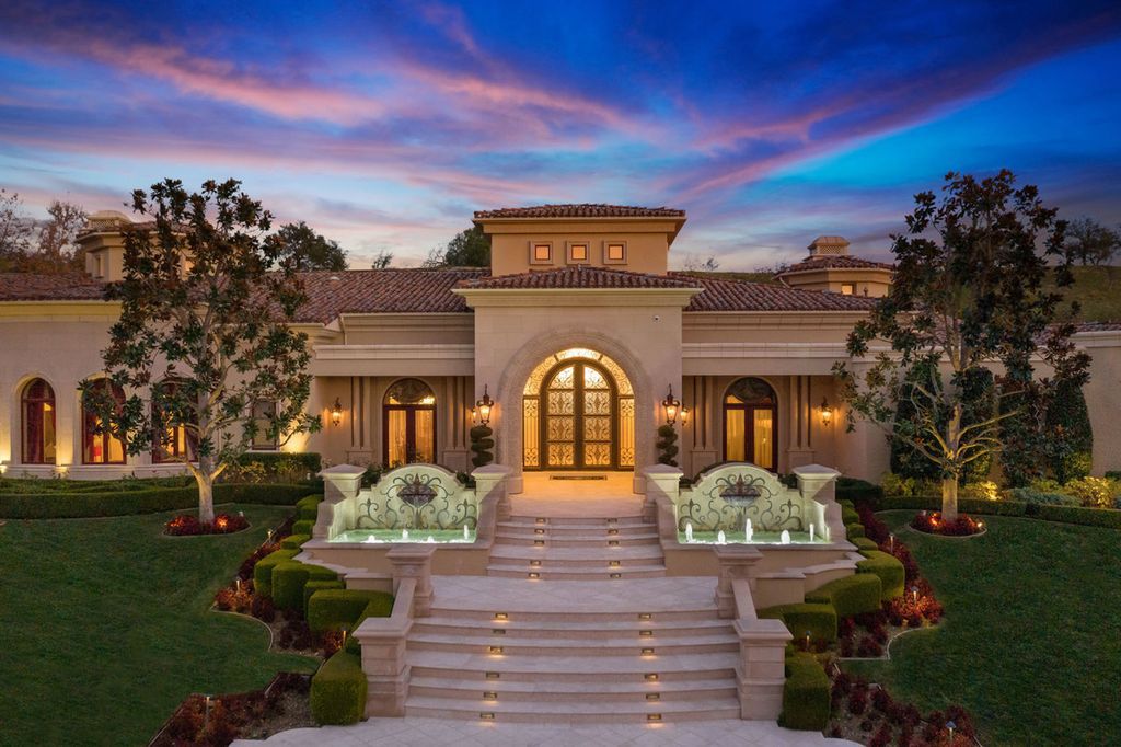 The Home in Calabasas is a custom build estate is located in the esteemed "Estates at The Oaks." with breathtaking mountain views in every direction now available for sale. This home located at 25222 Prado Del Grandioso, Calabasas, California