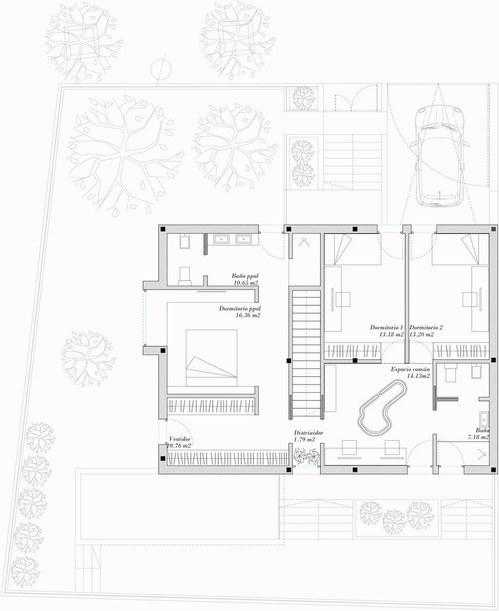 PMC House, an Elegant Three-story Home in Spain by EXarchitects