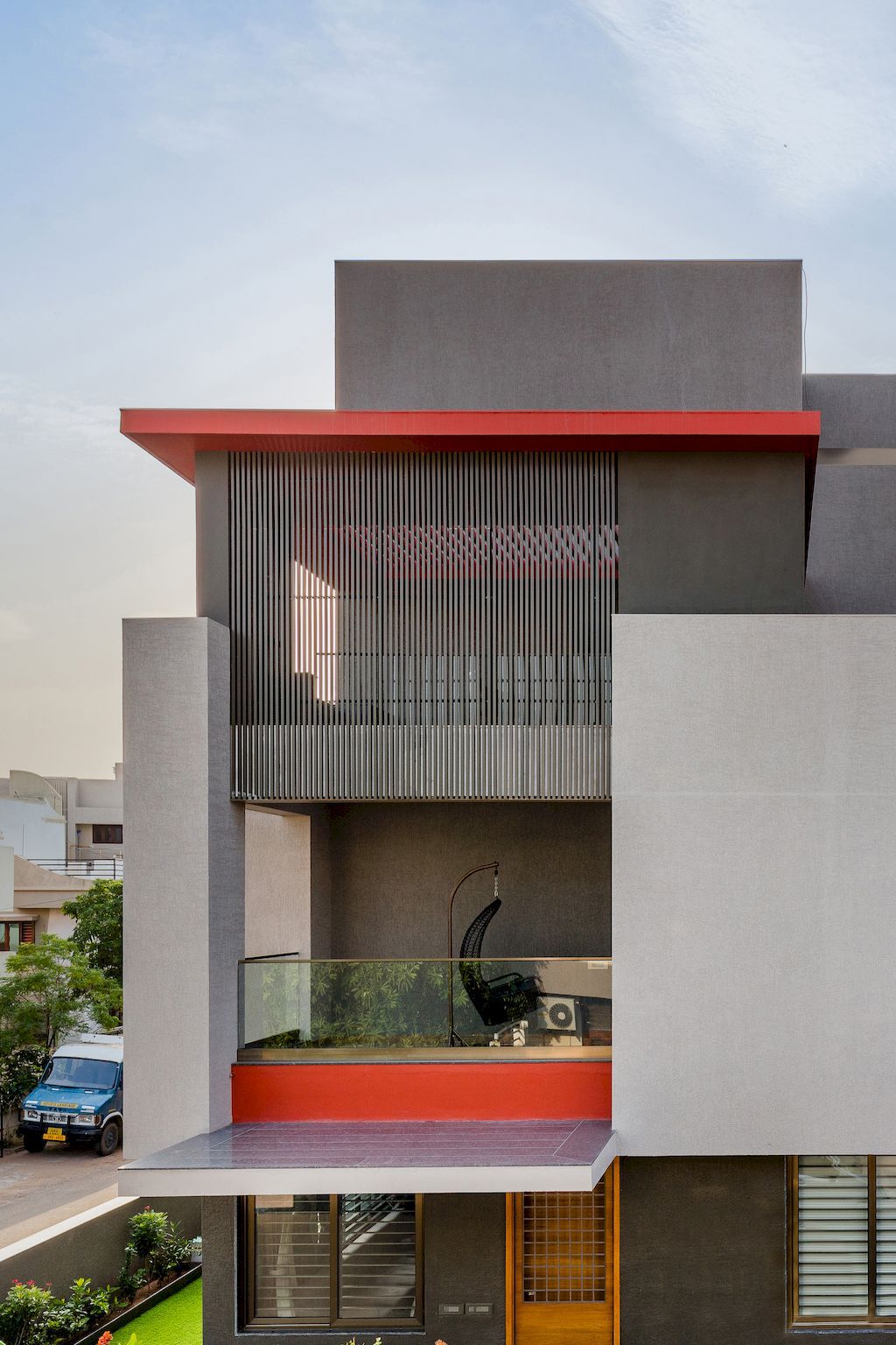 Scarlet House with Unique and Distinct Design by Ghoricha Associate