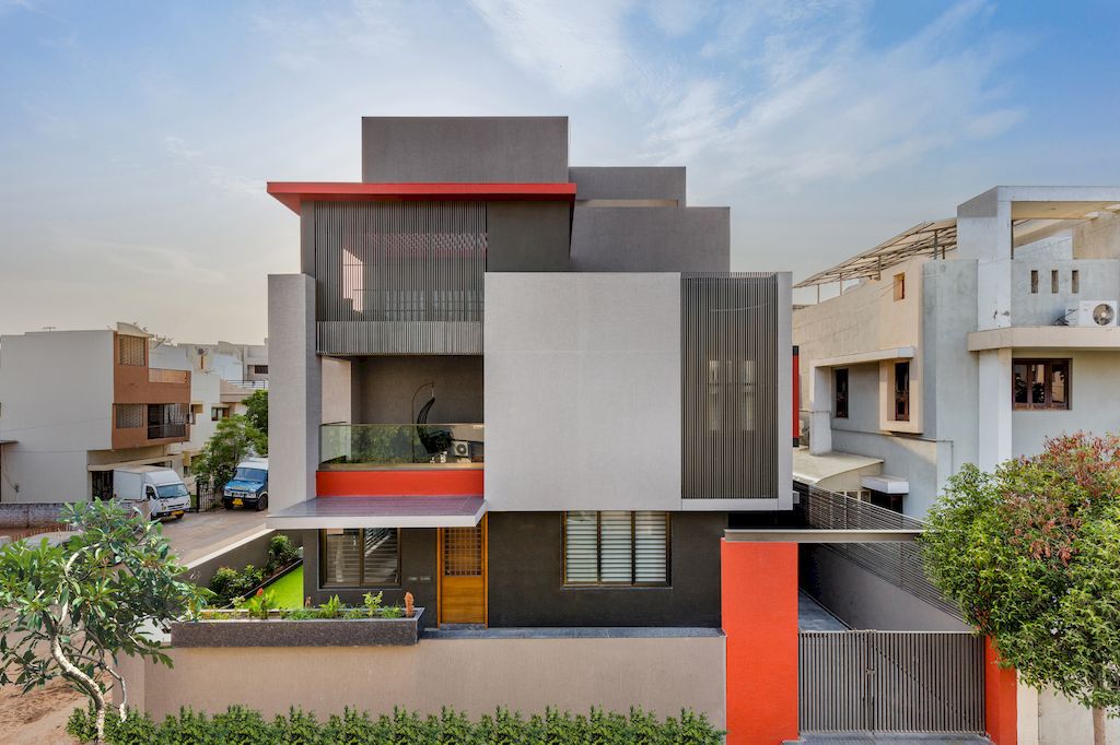 Scarlet House with Unique and Distinct Design by Ghoricha Associate