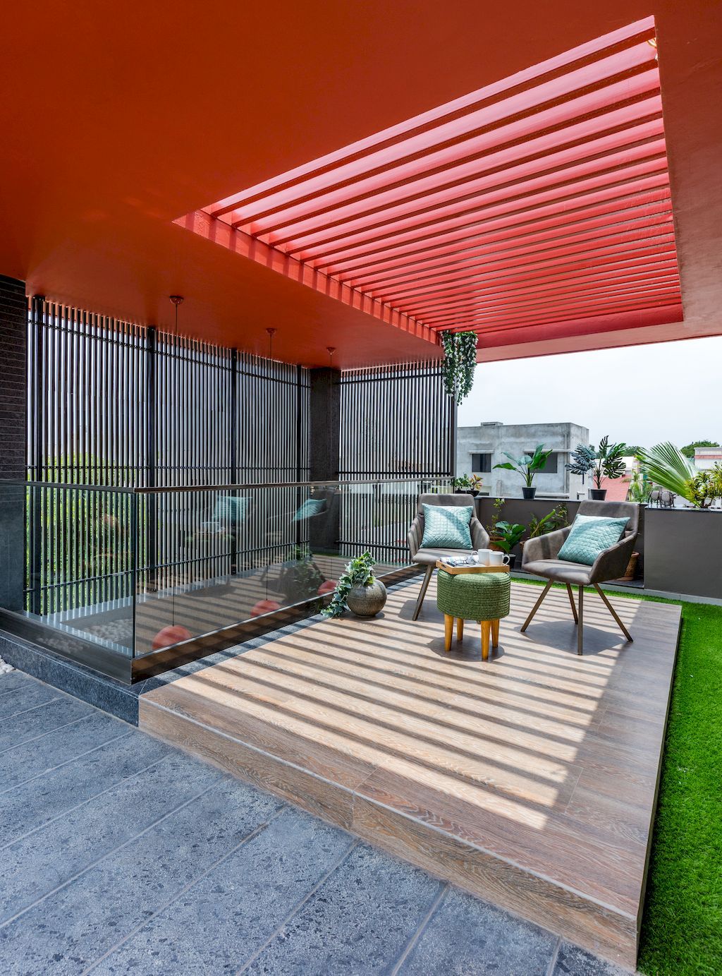 Scarlet House with Unique and Distinct Design by Ghoricha Associate