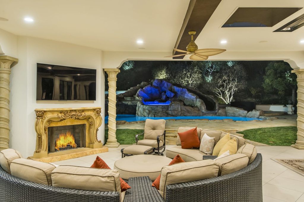 The Villa in Calabasas is a Mediterranean estate sited within the coveted gated community of The Estates of The Oaks now available for sale. This home located at 25232 Prado Del Misterio, Calabasas, California