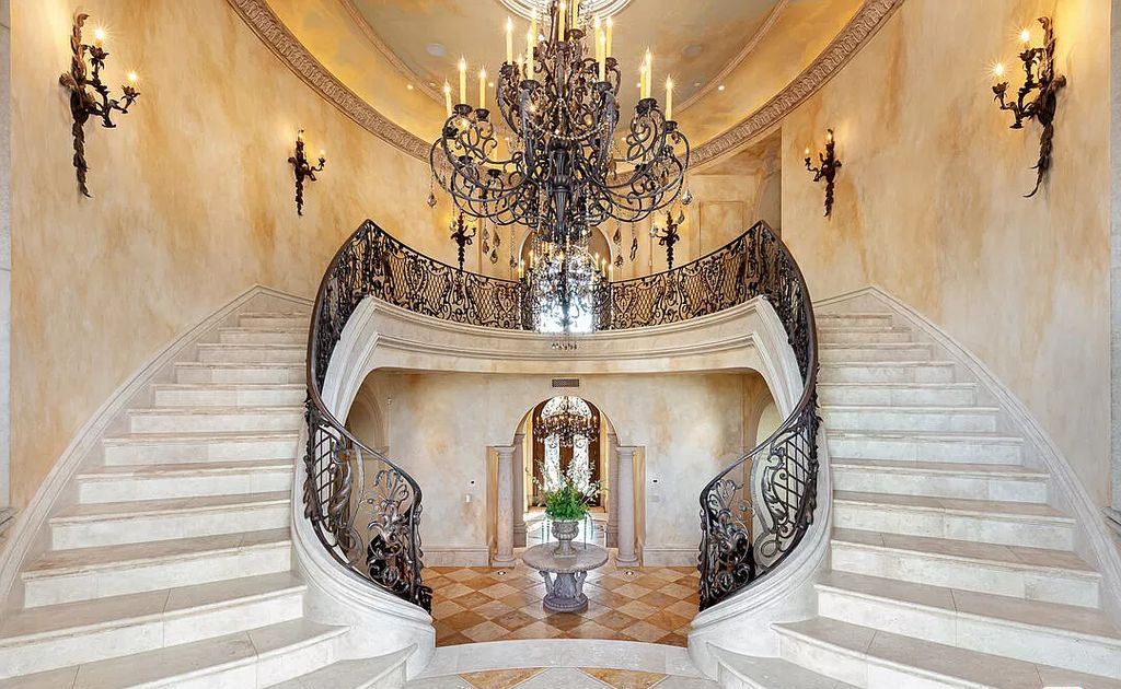 The Villa in Calabasas is an Italianate tour-de-force masterpiece set atop its own promontory ridge with 1.28 usable acres now available for sale. This home located at 25305 Prado De La Felicidad, Calabasas, California