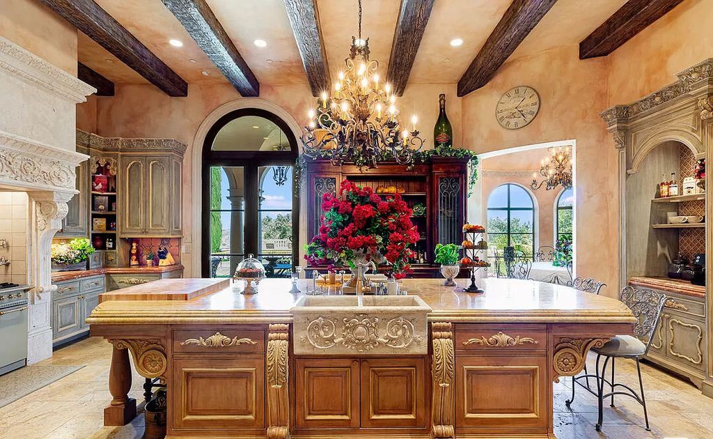 The Villa in Calabasas is an Italianate tour-de-force masterpiece set atop its own promontory ridge with 1.28 usable acres now available for sale. This home located at 25305 Prado De La Felicidad, Calabasas, California