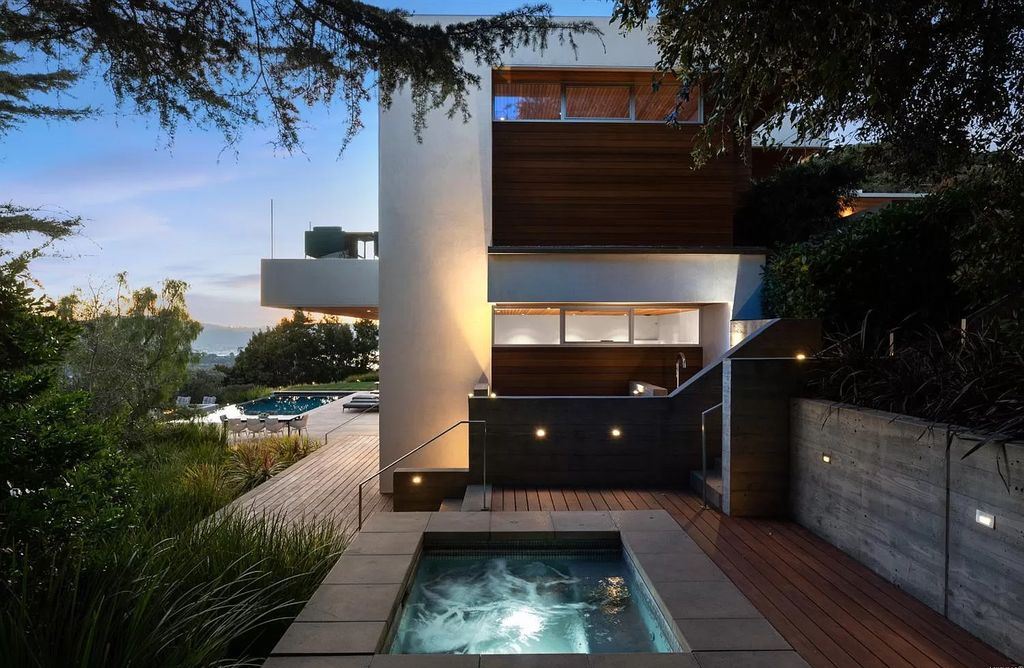 The Home in Tiburon an icon of modern design nestled in the hills above downtown Tiburon, boasts the finest views in the Bay Area now available for sale. This home located at 1860 Mountain View Dr, Belvedere Tiburon, California