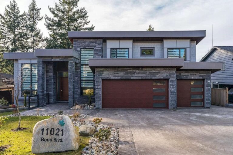 Craft with Natural Stone, this C$3,388,000 Modern Home in Delta is truly Architectural Masterpiece