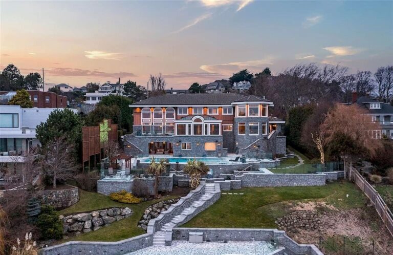 Masterwork of Architecture in Oak Bay with Panoramic Water Views Lists for C$7,999,000