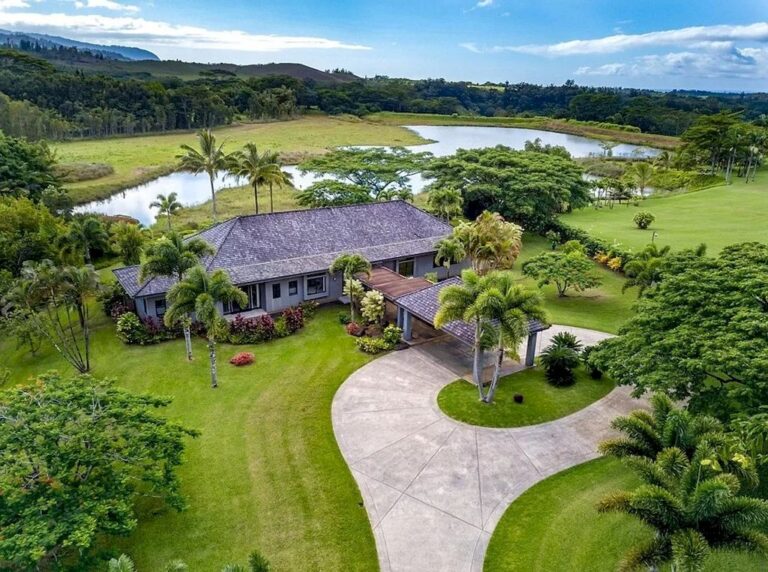 Situated within Meticulously and Maturely Landscaped Compound, this Lush and Private Estate in Hawaii Listed at $6,250,000
