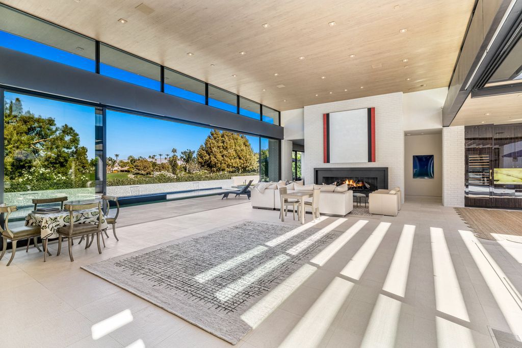 The Vintage Country Club Home is a modern masterpiece with perfectly appointed taste and sophistication encased in brushed linen colored brick now available for sale. This home located at 75330 Quail Cv, Indian Wells, California