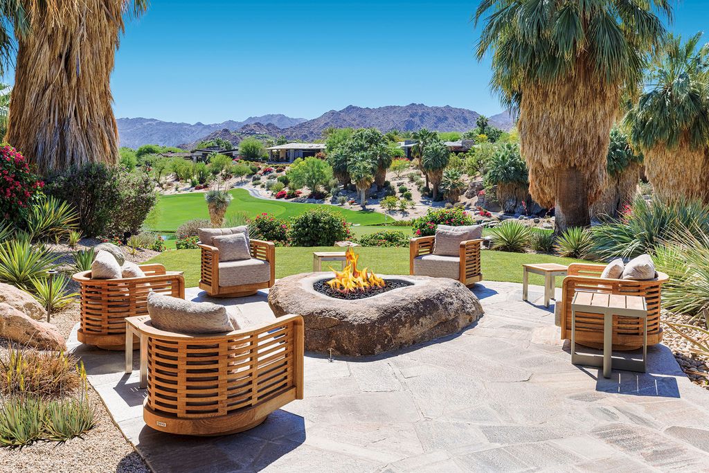 The Home in Palm Desert is One-of-a-kind estate has an unequalled outdoor living with two fireplaces and infinity-edge pool now available for sale. This home located at 964 Andreas Canyon Dr, Palm Desert, California