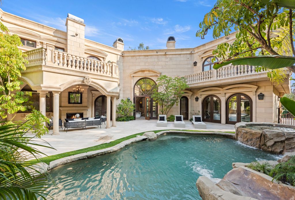 The Villa in Beverly Hills is a Mediterranean Estate boasts 9,370 square feet of unmatched grandeur and scale now available for sale. This home located at 1181 Laurel Way, Beverly Hills, California