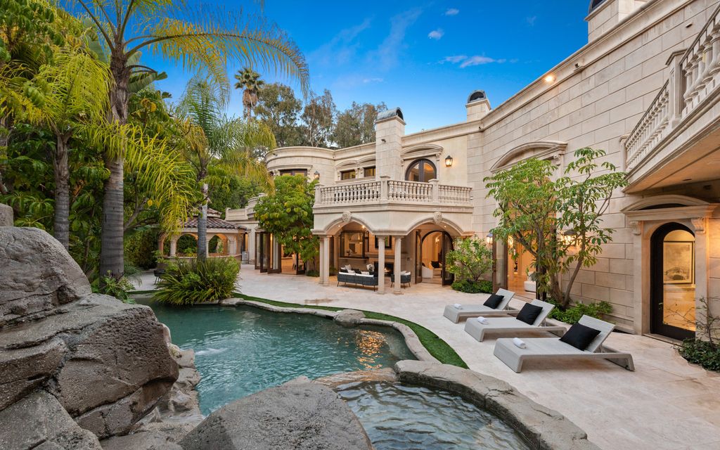 The Villa in Beverly Hills is a Mediterranean Estate boasts 9,370 square feet of unmatched grandeur and scale now available for sale. This home located at 1181 Laurel Way, Beverly Hills, California