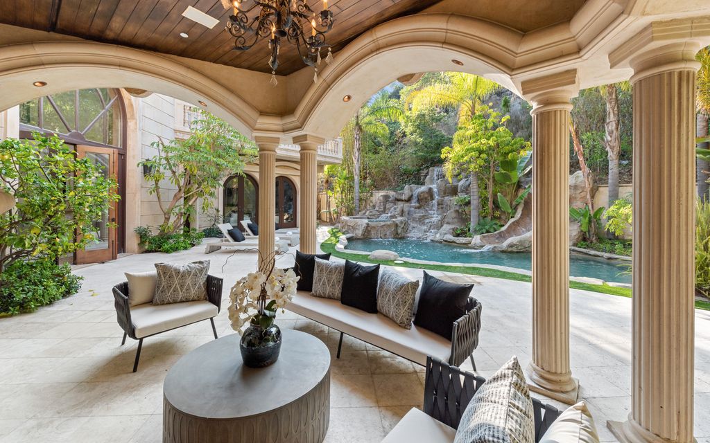 The Villa in Beverly Hills is a Mediterranean Estate boasts 9,370 square feet of unmatched grandeur and scale now available for sale. This home located at 1181 Laurel Way, Beverly Hills, California