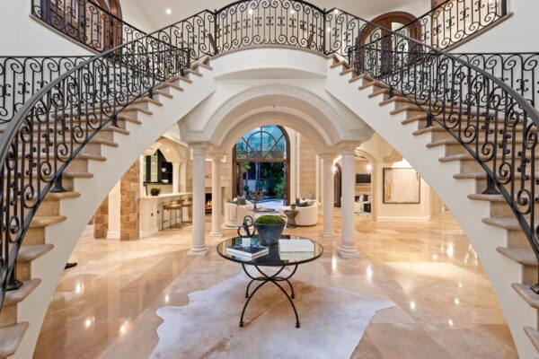 $14.8M Mediterranean Villa in Beverly Hills has An Immaculate Staircase