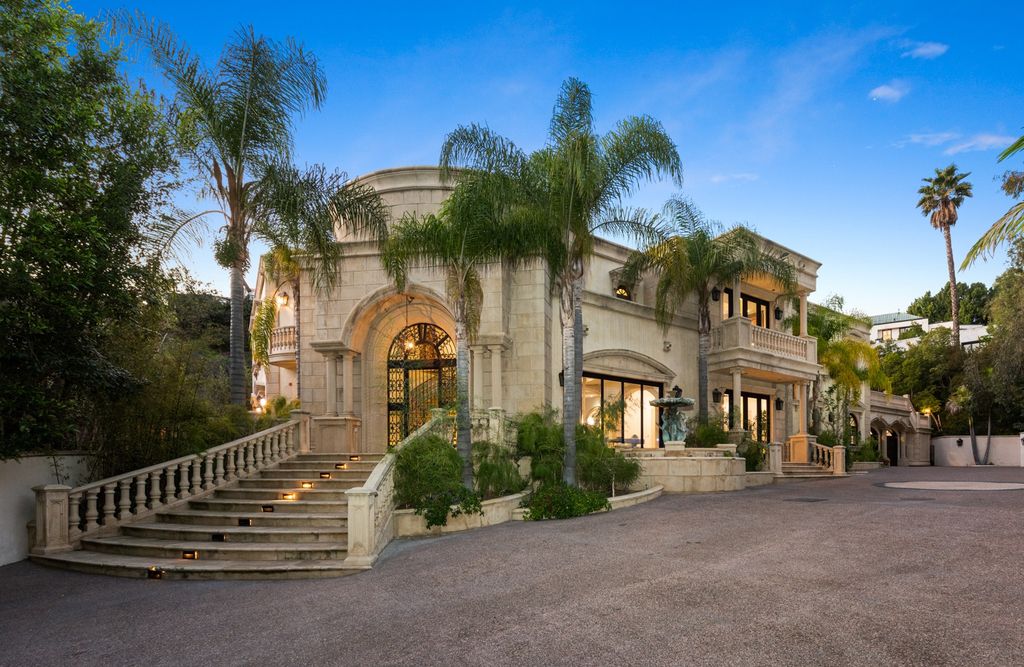 The Villa in Beverly Hills is a Mediterranean Estate boasts 9,370 square feet of unmatched grandeur and scale now available for sale. This home located at 1181 Laurel Way, Beverly Hills, California