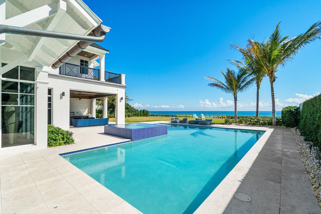 The Villa in Gulf Stream is an elegant estate now has stunning panoramic ocean views and breathtaking sunrises available for sale. This home located at 3565 N Ocean Blvd, Gulf Stream, Florida