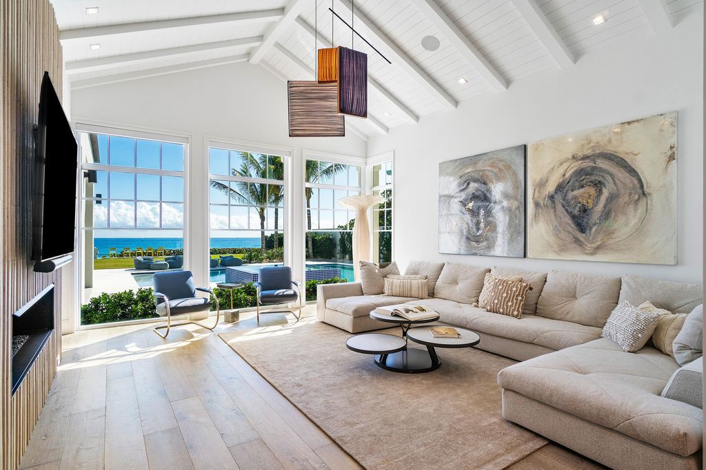 The Villa in Gulf Stream is an elegant estate now has stunning panoramic ocean views and breathtaking sunrises available for sale. This home located at 3565 N Ocean Blvd, Gulf Stream, Florida