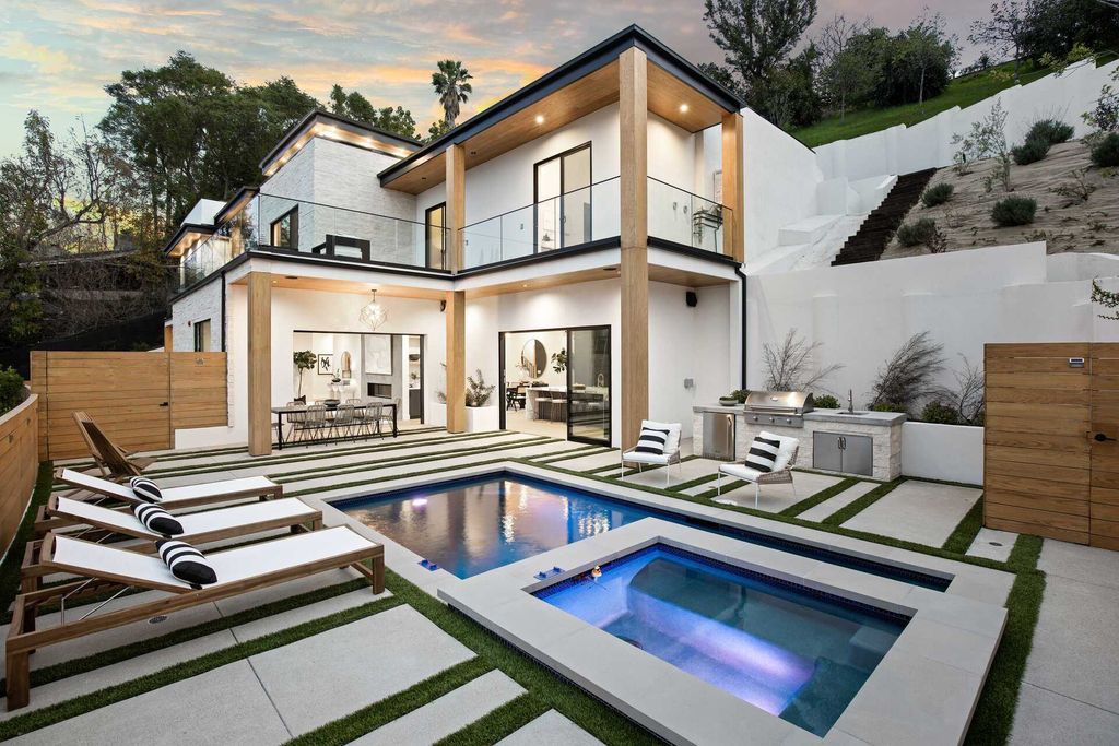 The Home in Studio City is a gated contemporary masterpiece offers sophisticated design and magnificent valley views now available for sale. This home located at 11258 Laurie Dr, Studio City, California