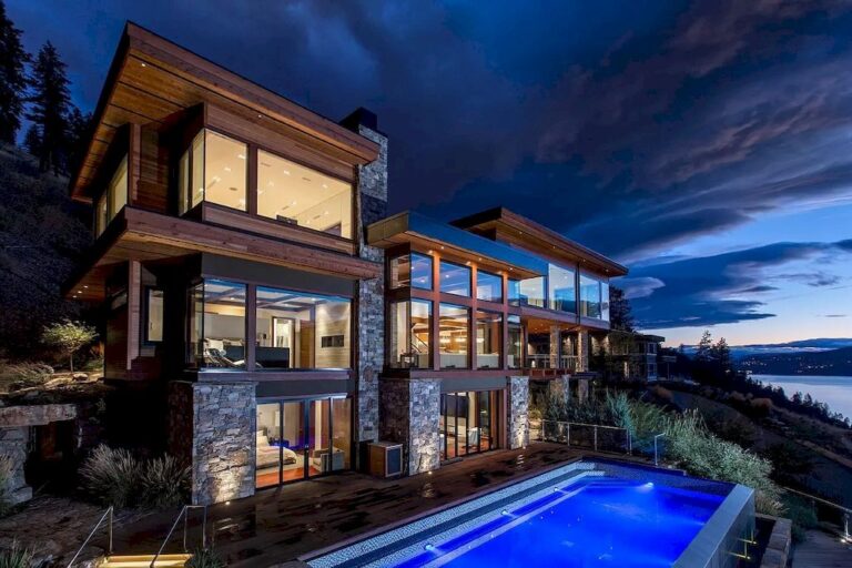 This C$8,995,000 Lakefront Home in Kelowna is Distinct Modern West Coast Architecture