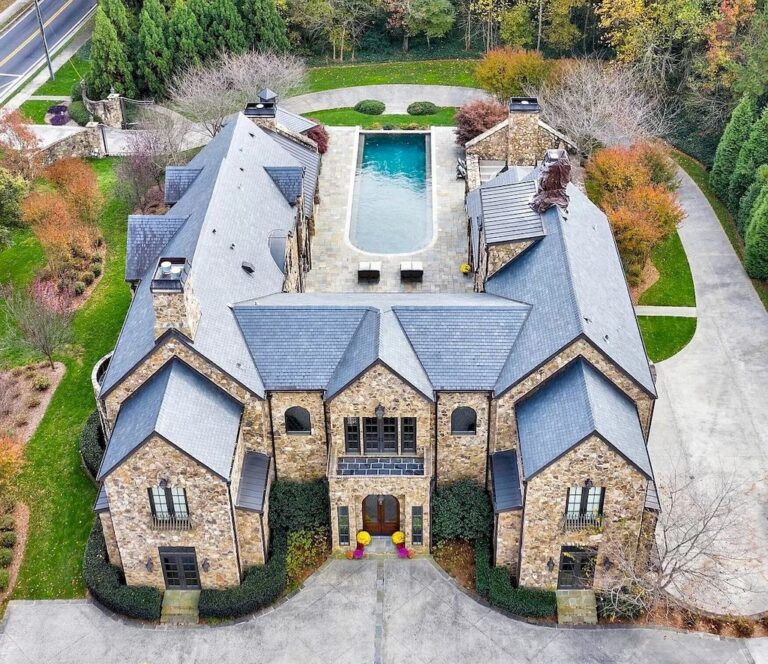 Old-World European Gated Estate on 2+ Acres with Exquisite Detail and Private Luxury Living in Georgia