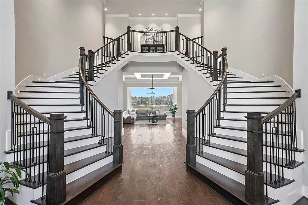 The Home in Montgomery is one of the newest luxury estates on Lake Conroe with expansive views of open water now available for sale. This home located at 16047 Walden Rd, Montgomery, Texas