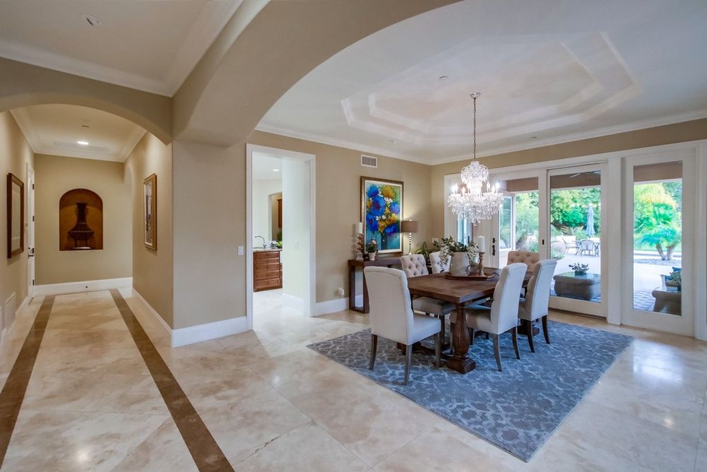 The Home in Poway is an exquisite custom residence in prestigious Old Winery Estates perfect for entertaining now available for sale. This home located at 17744 Old Winery Way, Poway, California