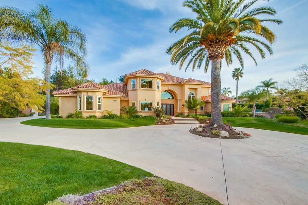 The Home in Poway is an exquisite custom residence in prestigious Old Winery Estates perfect for entertaining now available for sale. This home located at 17744 Old Winery Way, Poway, California