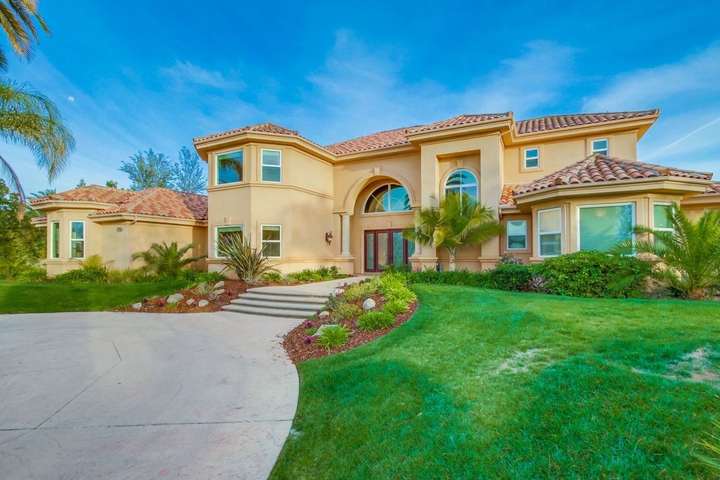 The Home in Poway is an exquisite custom residence in prestigious Old Winery Estates perfect for entertaining now available for sale. This home located at 17744 Old Winery Way, Poway, California