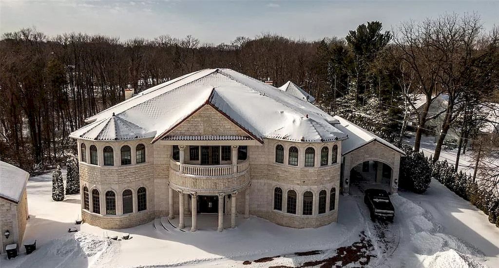 The Home in Michigan is a luxurious home featuring entire exterior built from marble now available for sale. This home located at 18585 Sheldon Rd, Northville, Michigan; offering 09 bedrooms and 14 bathrooms with 27,373 square feet of living spaces. 