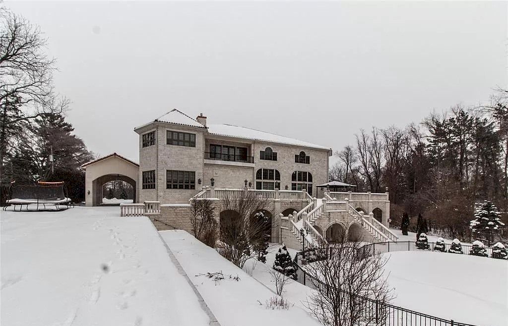 The Home in Michigan is a luxurious home featuring entire exterior built from marble now available for sale. This home located at 18585 Sheldon Rd, Northville, Michigan; offering 09 bedrooms and 14 bathrooms with 27,373 square feet of living spaces. 