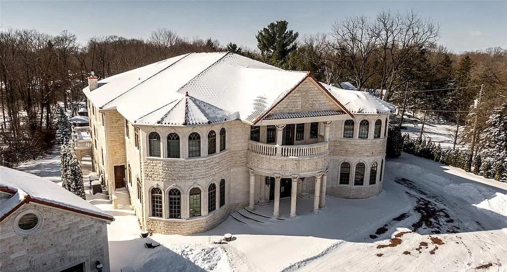 The Home in Michigan is a luxurious home featuring entire exterior built from marble now available for sale. This home located at 18585 Sheldon Rd, Northville, Michigan; offering 09 bedrooms and 14 bathrooms with 27,373 square feet of living spaces. 