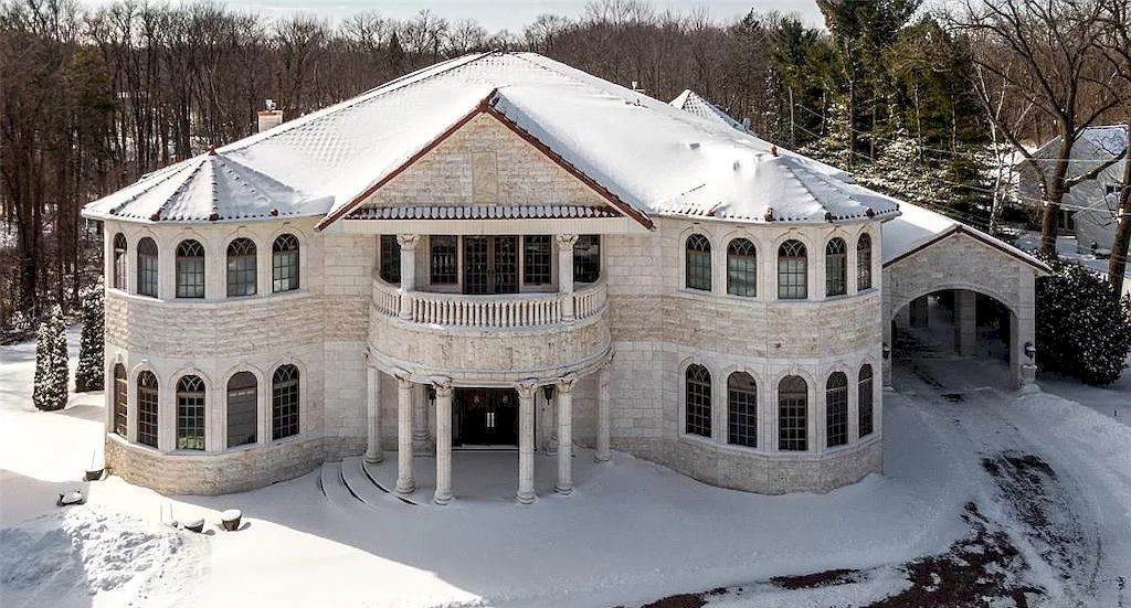 The Home in Michigan is a luxurious home featuring entire exterior built from marble now available for sale. This home located at 18585 Sheldon Rd, Northville, Michigan; offering 09 bedrooms and 14 bathrooms with 27,373 square feet of living spaces. 