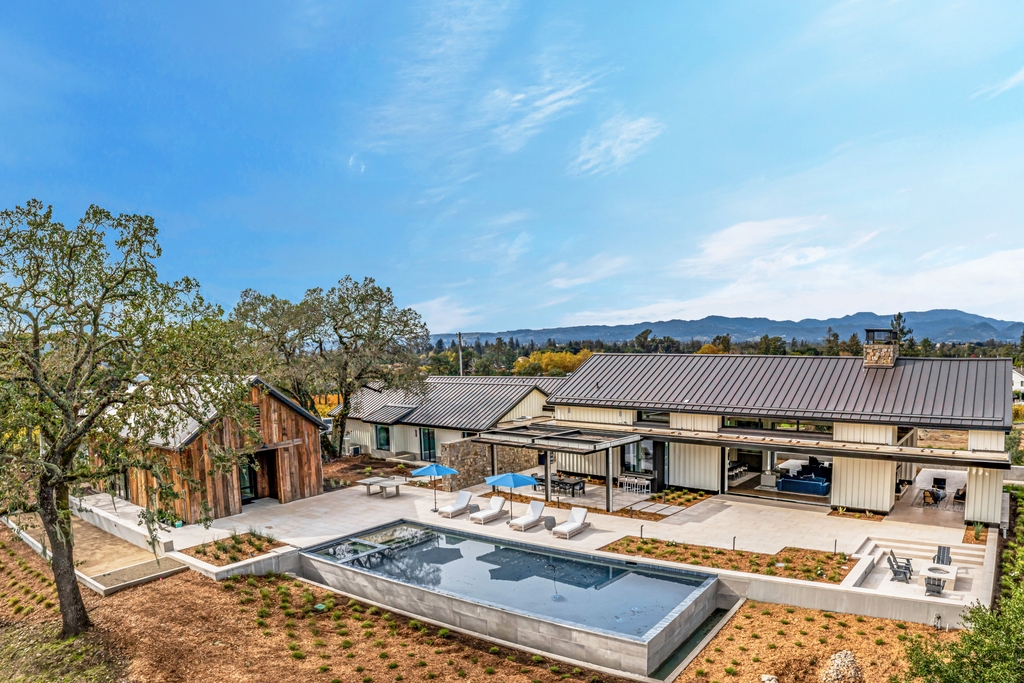 The Farmhouse in Napa is a Newly built residential compound with exceptional custom finishes and super high end amenities now available for sale. This home located at 2111 Monticello Rd, Napa, California