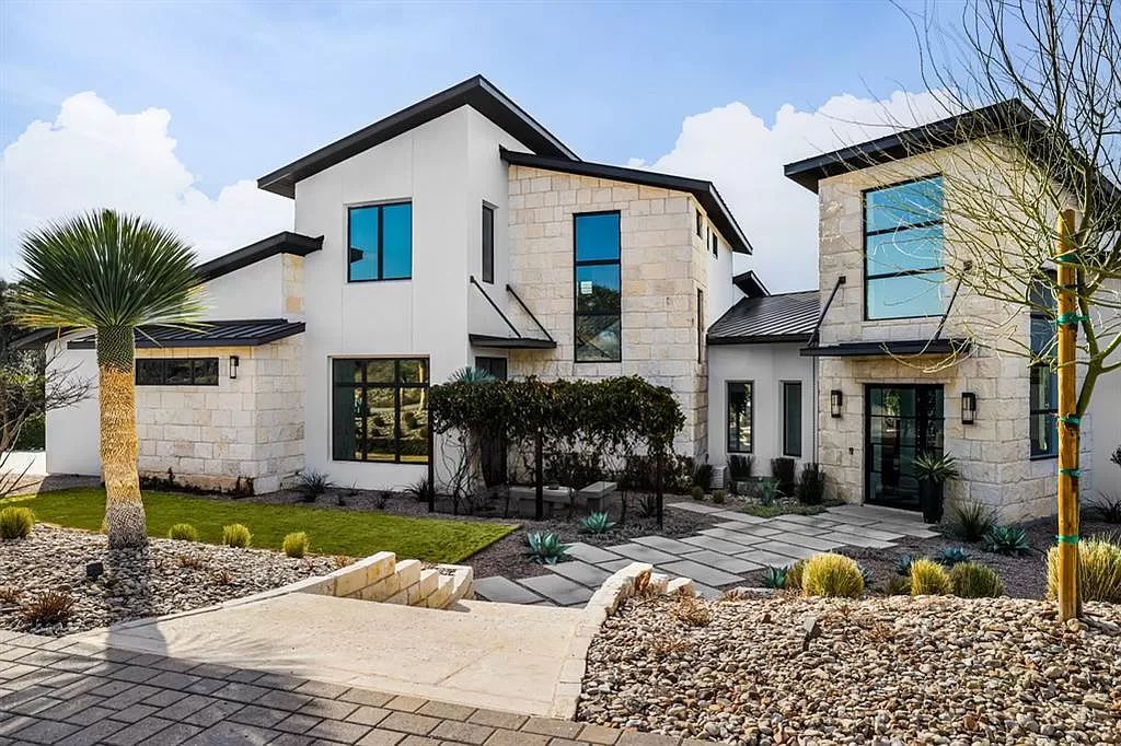 The Home in Austin is a Spanish Oaks contemporary home with sweeping views from virtually every window along the backside now available for sale. This home located at 11724 Musket Rim St, Austin, Texas