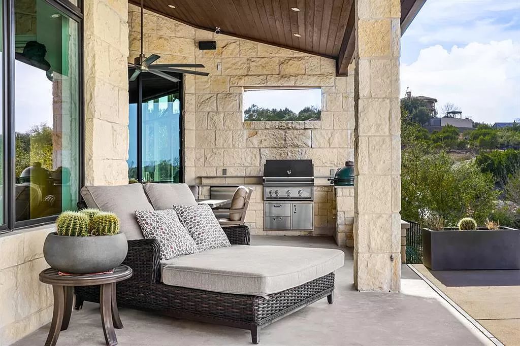 The Home in Austin is a Spanish Oaks contemporary home with sweeping views from virtually every window along the backside now available for sale. This home located at 11724 Musket Rim St, Austin, Texas