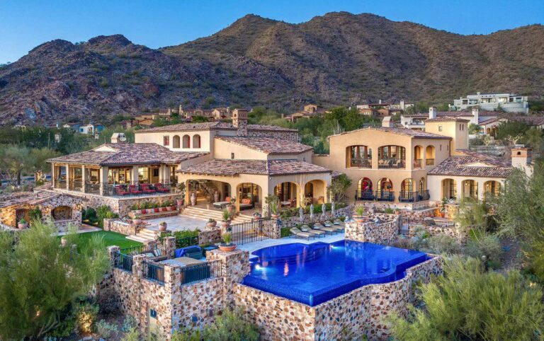 Authentic Rural Mediterranean Home in Arizona with Spectacular Negative Edge Pool and Multiple Intimate Courtyards