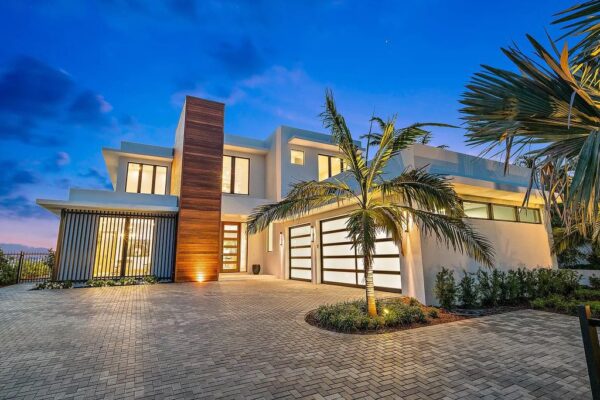 View of $12,995,00 New Home in Lake Worth with Wide Intracoastal Water Views