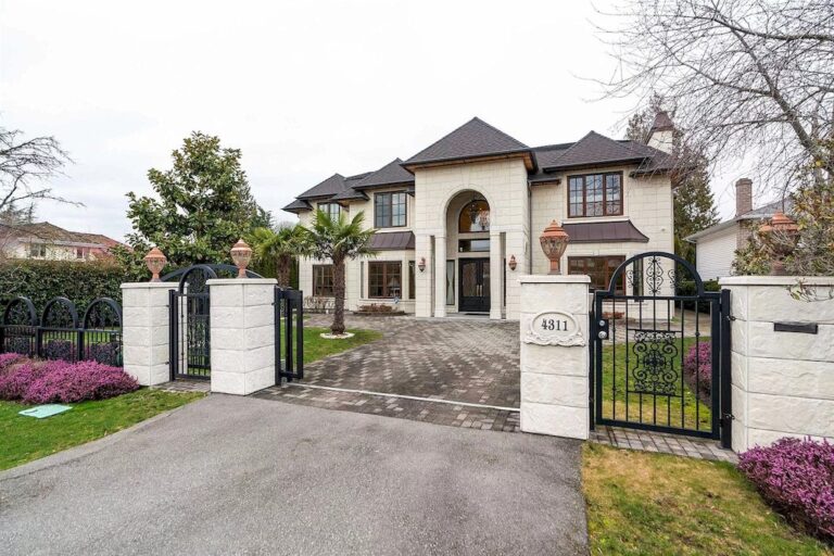 Elegance Grandeur Residence in Richmond with White Brick Exterior Asks for C$8,700,000
