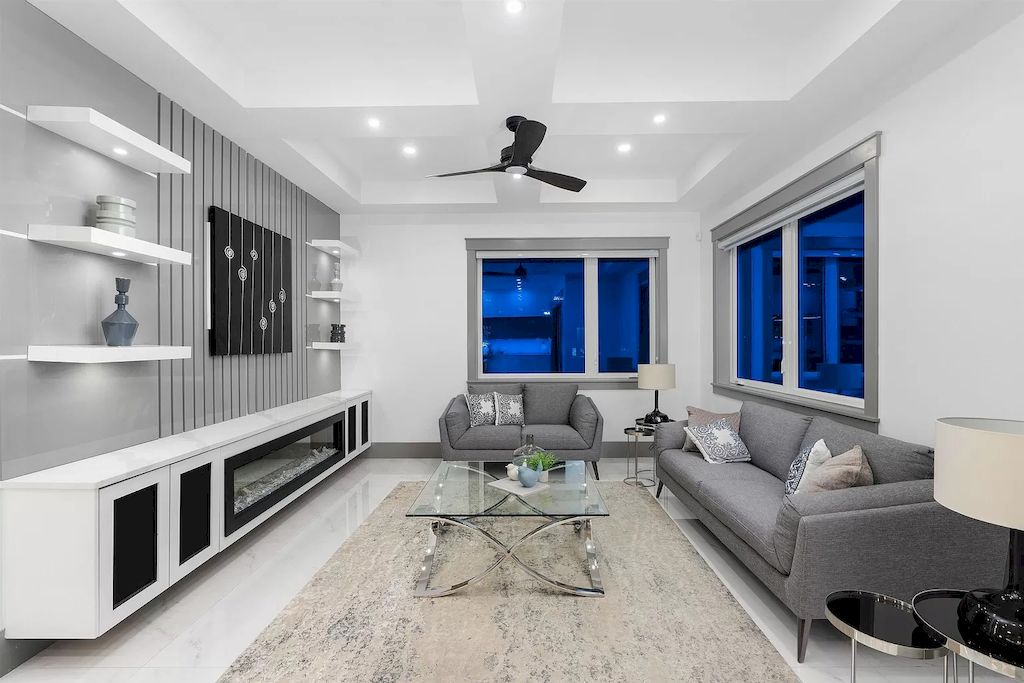 gray white living room