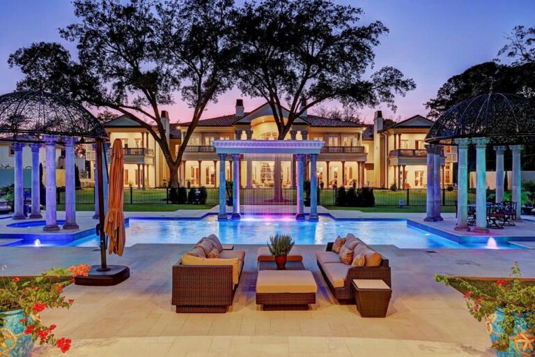 This $12,950,000 Mega Mansion in Houston is A Palladian Paradise offers Spectacular Resort Style Living and Entertaining